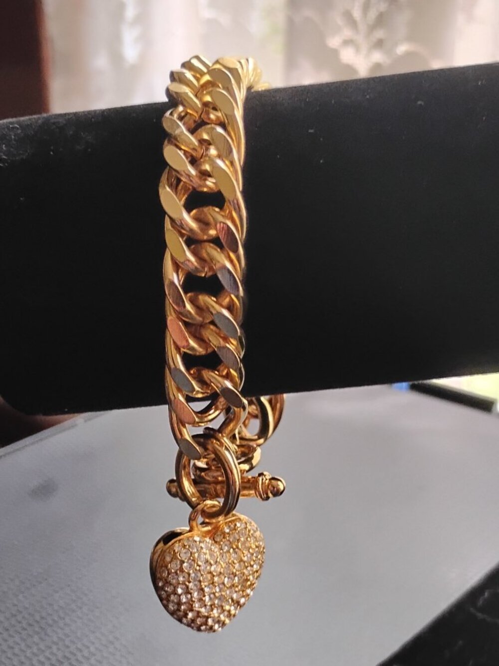 Joan Rivers Heart Charm Link Bracelet